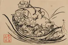 Woodblock print - Takarabune, c19th century. Artist: Shigematsu Enrosai