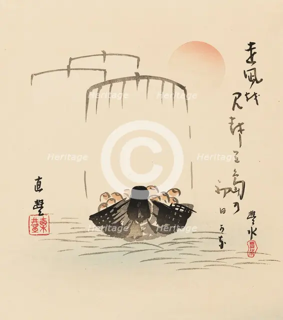 Woodblock print - Takarabune, late 19th century. Artist: Yamamoto Hosui.