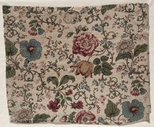 Woodblock Printed Chintz Fragment, 1833. Creator: Bannister Hall (British)