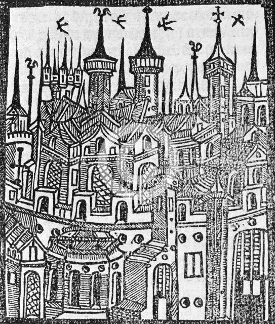 Woodcut from The Chronicle of Englonde, 1497. Artist: Wynkyn de Worde