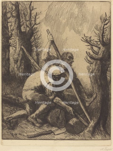 Woodcutters, 3rd plate (Les bucherons). Creator: Alphonse Legros.