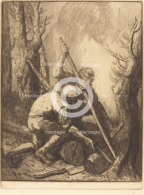 Woodcutters, 3rd plate (Les bucherons). Creator: Alphonse Legros.