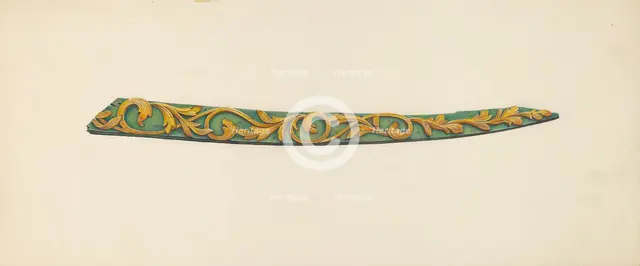 Woodcarving from Ship's Bow, c. 1938. Creator: Beatrice DeKalb.