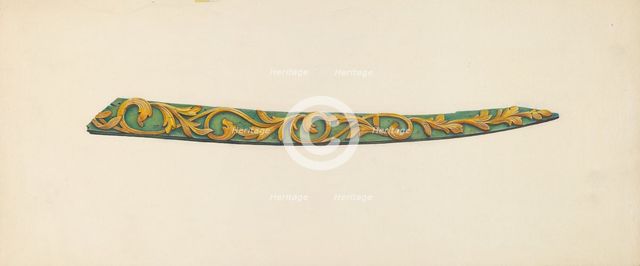 Woodcarving from Ship's Bow, c. 1938. Creator: Beatrice DeKalb.