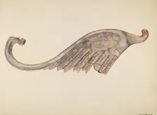 Woodcarving - Wing, c. 1939. Creator: Cleon Barton
