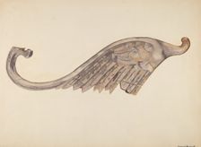 Woodcarving - Wing, c. 1939. Creator: Cleon Barton