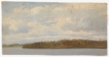 Wooded beach landscape, exercise, 1872. Creator: Oscar Kleineh