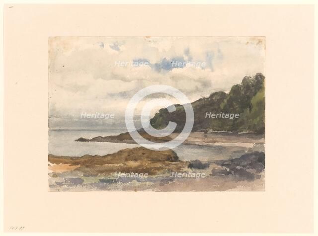 Wooded coast of a lake, 1845-1925. Creator: Julius Jacobus van de Sande Bakhuyzen.