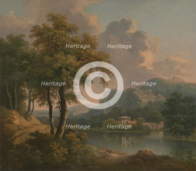 Wooded Hilly Landscape, 1785. Creator: Abraham Pether.