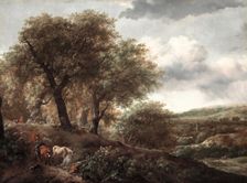 Wooded Hillside with Cattle, c1650 or 1655. Creator: Unknown