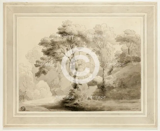 Wooded Landscape, 1774. Creator: Francis Towne.