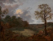 Wooded Landscape with a Cottage and Shepherd, 1748 to 1750. Creator: Thomas Gainsborough