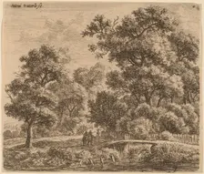 Wooded Landscape with a Bridge. Creator: Anthonie Waterloo