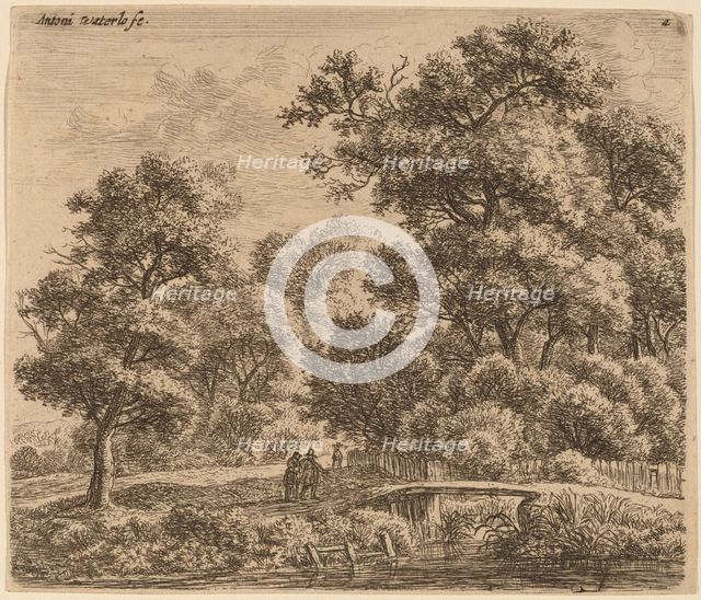Wooded Landscape with a Bridge. Creator: Anthonie Waterloo.