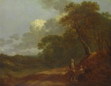 Wooded Landscape with a Man Talking to Two Seated Women, ca. 1745. Creator: Thomas Gainsborough
