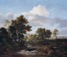Wooded Landscape with a Stream, between 1665 and 1668. Creator: Jacob van Ruisdael