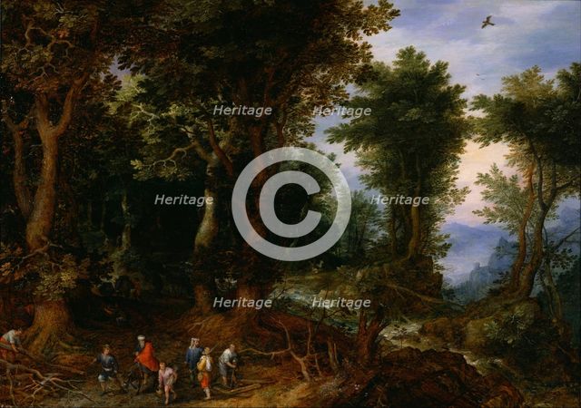 Wooded Landscape with Abraham and Isaac, 1599. Artist: Brueghel, Jan, the Elder (1568-1625)