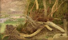 Wooded Landscape with Bridge, ca. 1860-1870. Creator: Unknown