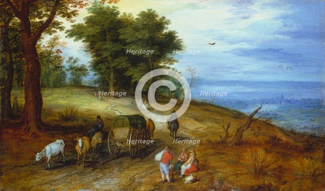 Wooded Landscape with Figures, c1605-1610. Creator: Jan Brueghel the Elder.