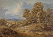 Wooded Landscape With Figures on Horseback, 1785-1788. Creator: Thomas Gainsborough