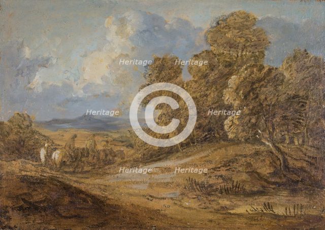 Wooded Landscape With Figures on Horseback, 1785-1788. Creator: Thomas Gainsborough.