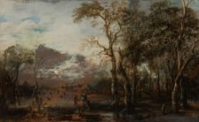 Wooded Landscape with Hunter/Winter Landscape, c.1642-1643. Creator: Aert van der Neer