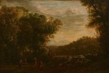 Wooded Landscape with Shepherds, c1620-1655. Creator: Herman van Swanevelt