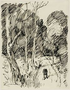 Wooded Landscape with Vagabond, n.d. Creator: Theophile Alexandre Steinlen
