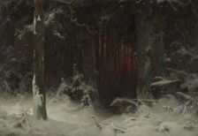 Wooded Landscape in Snow, 1870. Creator: Ludwig Munthe