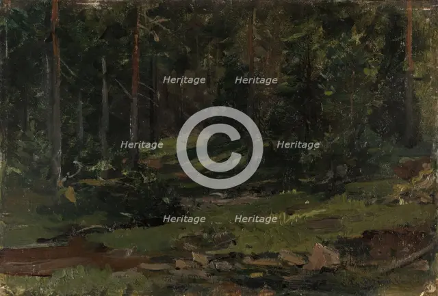 Wooded Landscape, probably 1891. Creator: Gerhard Munthe.