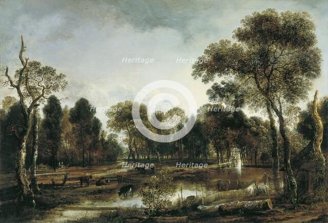 Wooded River Landscape, 1645. Creator: Aert van der Neer.
