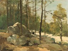 Wooded View near Barbizon, 1900. Creator: Jan Hendrik Weissenbruch