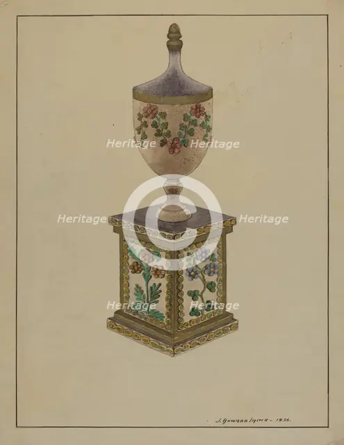 Wooden Mantel Ornament, c. 1936. Creator: J. Howard Iams.