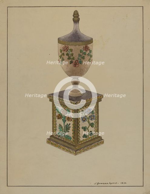 Wooden Mantel Ornament, c. 1936. Creator: J. Howard Iams.