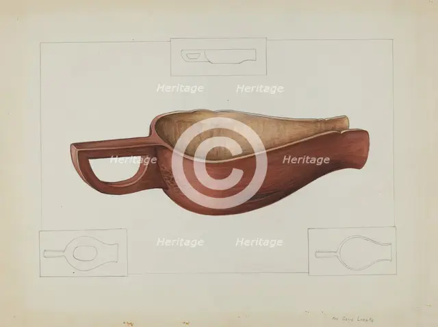 Wooden Meal Scoop, c. 1937. Creator: Gene Luedke.