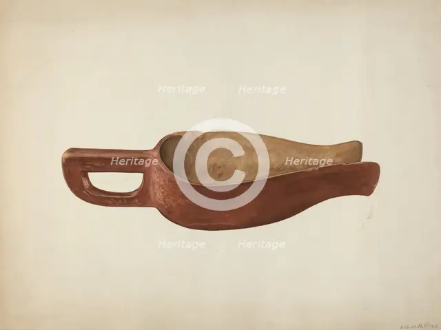 Wooden Meal Scoop, c. 1941. Creator: Wilbur M Rice.