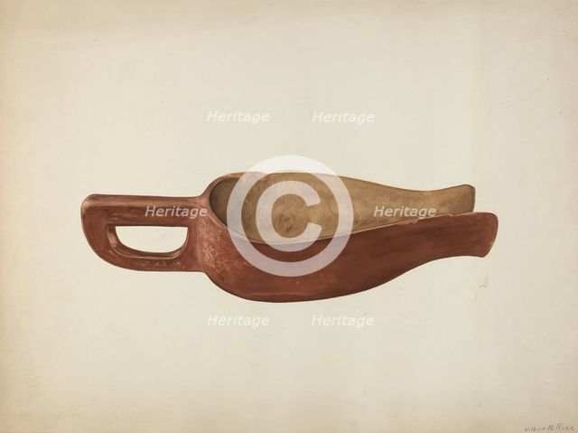 Wooden Meal Scoop, c. 1941. Creator: Wilbur M Rice.