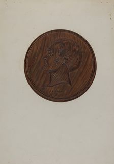 Wooden Medallion, c. 1936. Creator: Florence Huston