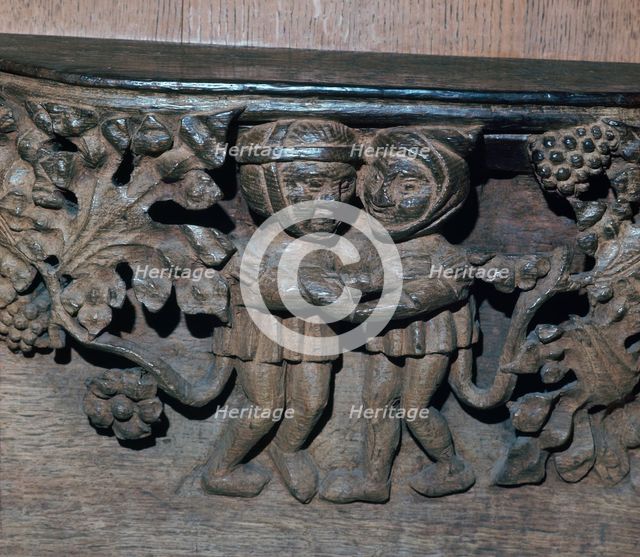 Wooden misericord in Southwell Minster, 14th century. Artist: Unknown