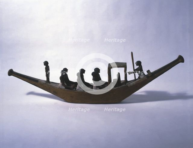Wooden model of a boat, from the funeral trousseau of the high priest of Iny (Gebellin, 2200-2100…