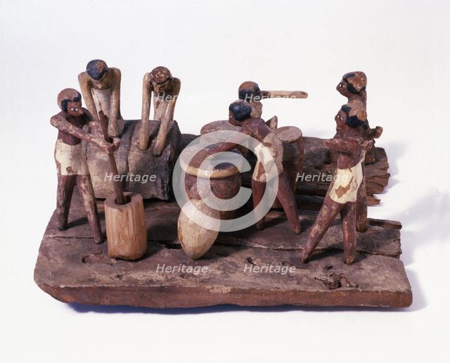 Wooden model representing a kitchen scene, from a funerary equipment (Asjut, 2000 B.C.).