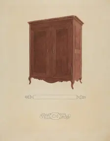 Wooden Armoire, c. 1941. Creator: Adele Brooks
