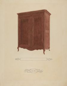 Wooden Armoire, c. 1941. Creator: Adele Brooks