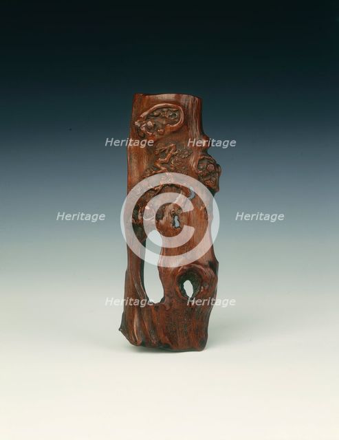 Wooden armrest, China, c1600-1650. Creator: Unknown.
