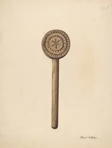 Wooden Butter Stamp, c. 1937. Creator: Frank Gray
