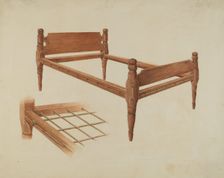 Wooden Bed, c. 1937. Creator: Al Curry