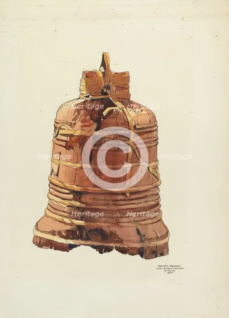Wooden Bell, 1936. Creator: Dayton Brown.
