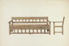 Wooden Bench, 1935/1942. Creator: Dana Bartlett