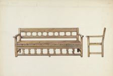 Wooden Bench, 1935/1942. Creator: Dana Bartlett