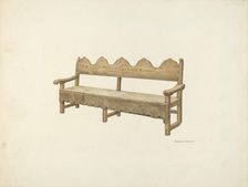 Wooden Bench, c. 1940. Creator: Edward Jewett